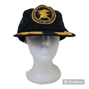 Vintage National Rifle Association NRA black gold wing snapback trucker …